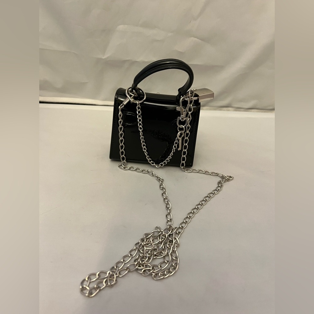 Kendall & Kylie Black Mini Bag with Silver Tone Accents - Picture 4 of 10